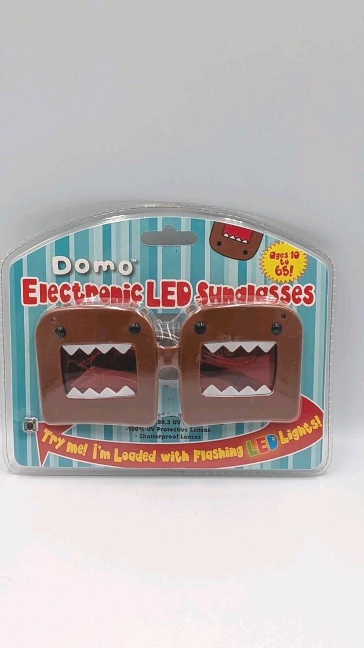Domo-Kun Electronic LED Sunglasses New Scene Emo Nos 2013 Tested Working Vintage